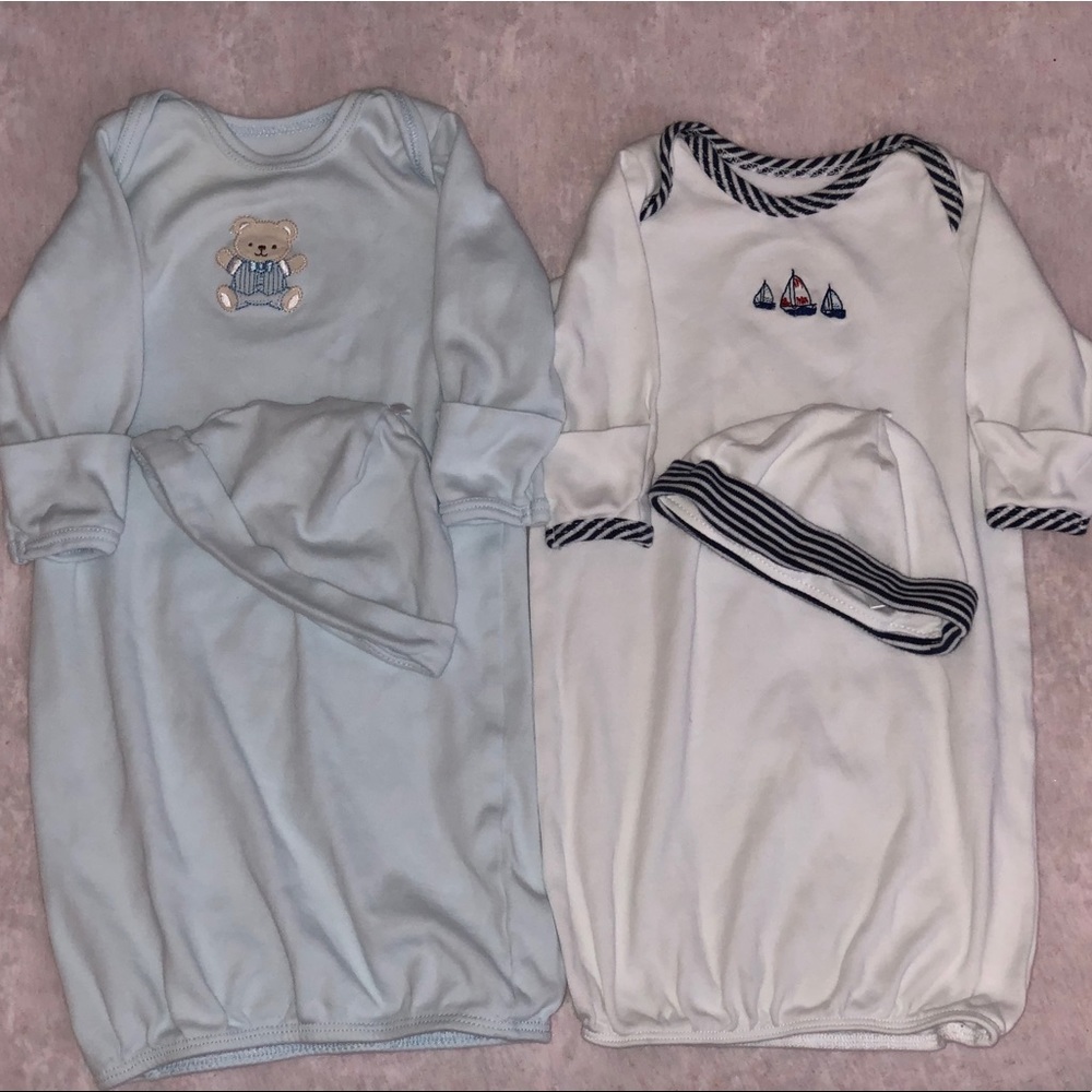 Little Me 0-3M Gown Matching Hats